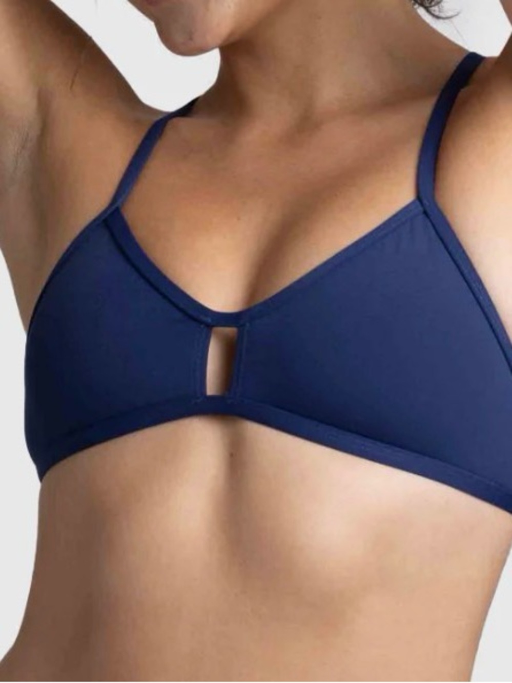 Cupshe Navy Blue Triangle Cutout Bikini Top